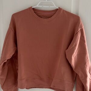 American Eagle Coral/ Salmon Cropped Crewneck Sweatshirt